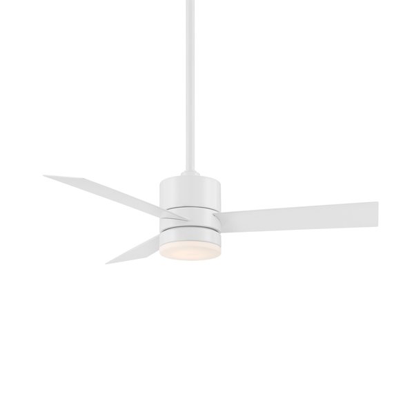 Wac San Francisco 3-Blade Smart Ceiling Fan 44in Matte White with 3000K LED Light Kit and Remote Control F-083L